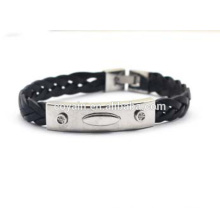 Europäisches und amerikanisches Charm echtes Leder gewebtes Manschettenarmband